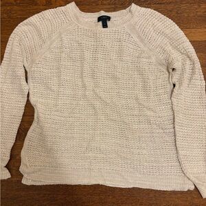 J. Crew Cream Crew Neck Sweater with Textured Knit
